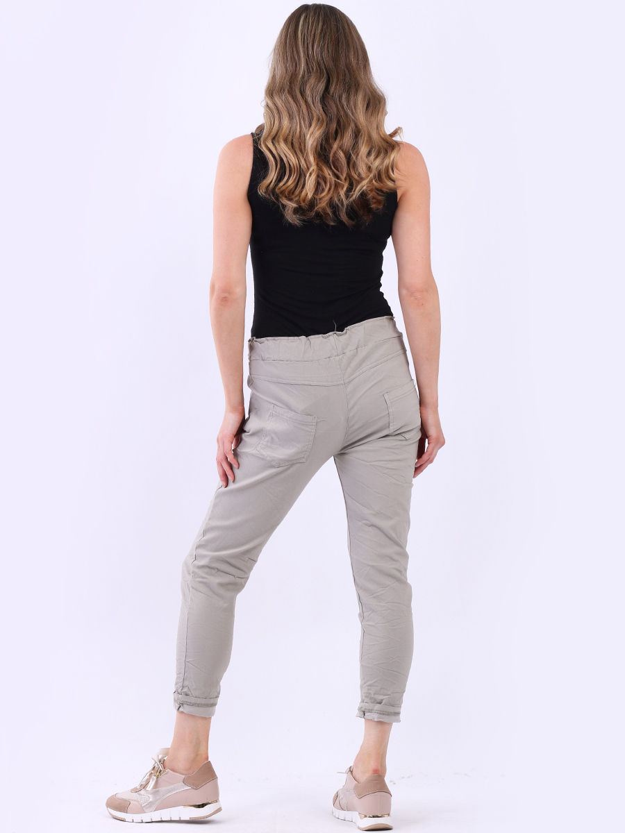 Thumbnail: CODE MPTP-Beig Italian Plain Stretch Magic Pants