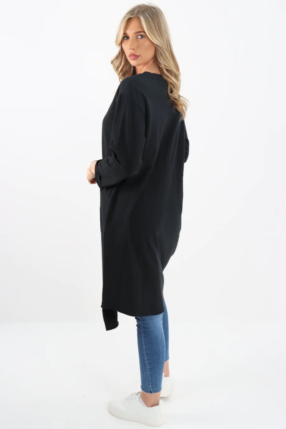 Thumbnail: CODE SLAS1 Italian Cotton Knit Sweatshirt Dress with side Slash Detail