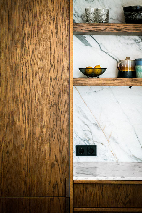 Spaarndammerhart Amsterdam - Arebascato Vagli Marble on dark oak - justustjebbo