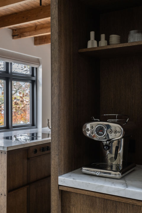Justustjebbo - Mid century modern interior in dark oak and marble