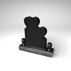 Stacked Hearts Headstone