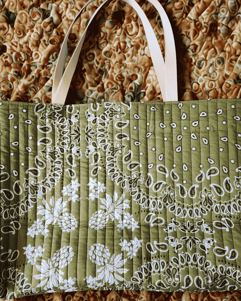 Miniature : Sac cabas XL bandana vert