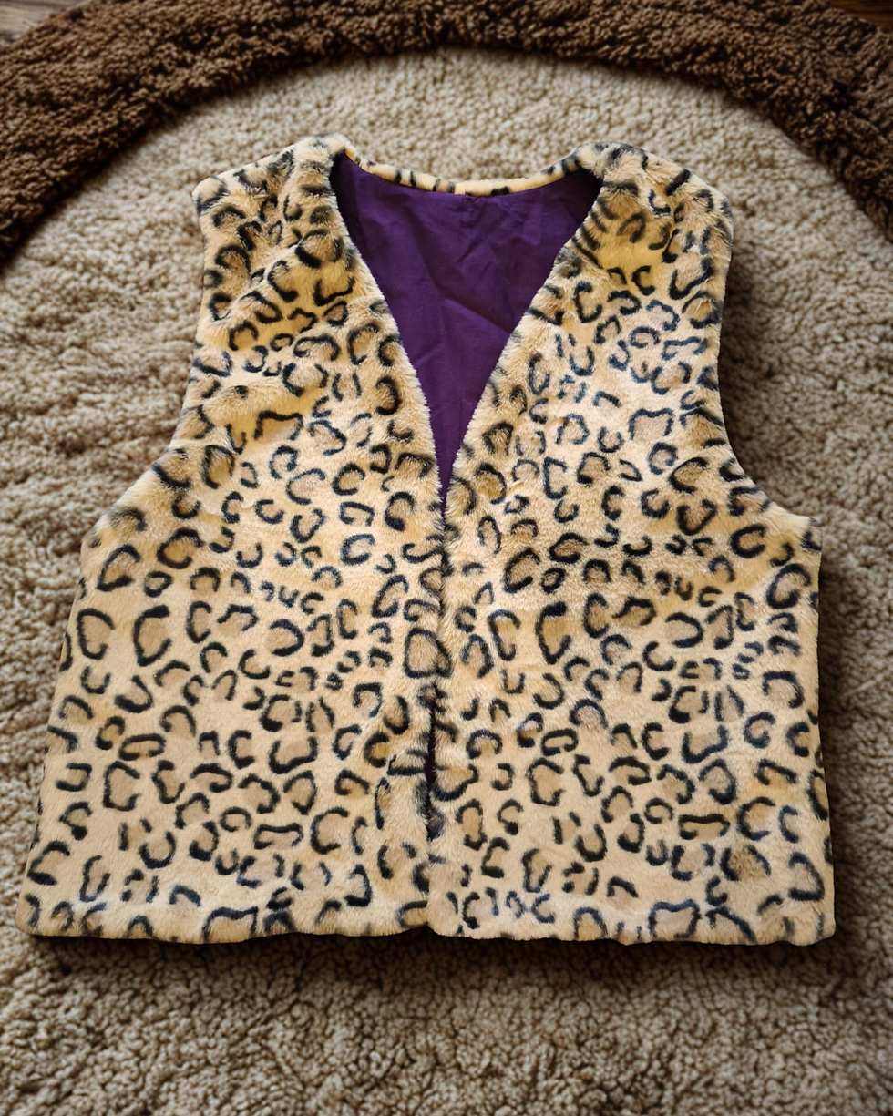 Miniature : gilet sans manches femme moumoute leopard
