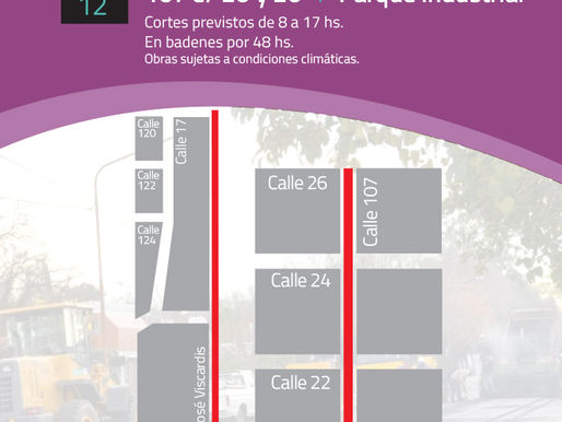 Cortes de calles hoy miércoles 14 de diciembre por la obra de repavimentación en General Pico