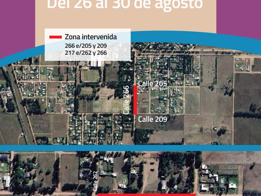 Estos son los cortes de calles y desvíos por onras para el miércoles 28 de agosto en General Pico