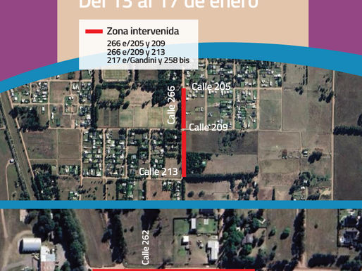 Estos son los cortes de calles por obras para hoy miércoles 15 de enero en General Pico