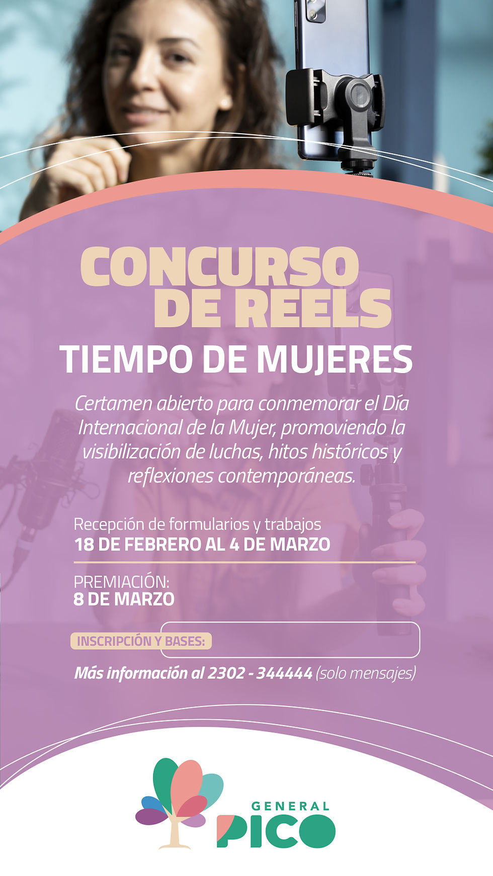 8M: Convocan a participar de un concurso de reels bajo el lema "Tiempo de Mujeres"