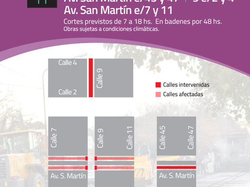 Cortes de calles hoy viernes 10 de noviembre por la obra de repavimentación en General Pico