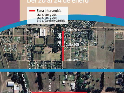 Estos son los cortes de calles por obras para hoy martes 21 de enero en General Pico