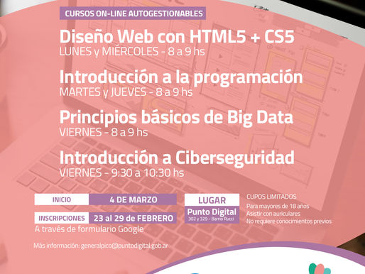 Abren hoy las inscripciones para cursos de diseño web, programación, big data y ciberseguridad