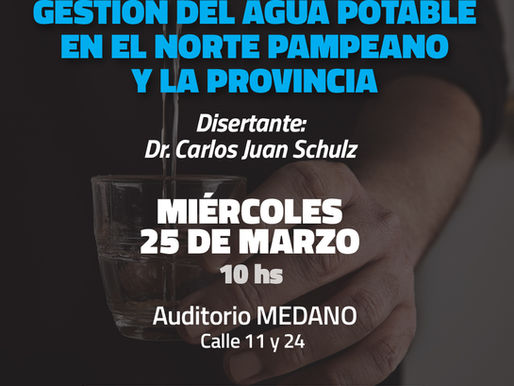 Participá de la jornada "Gestión del Agua Potable en el Norte Pampeano y La Provincia"