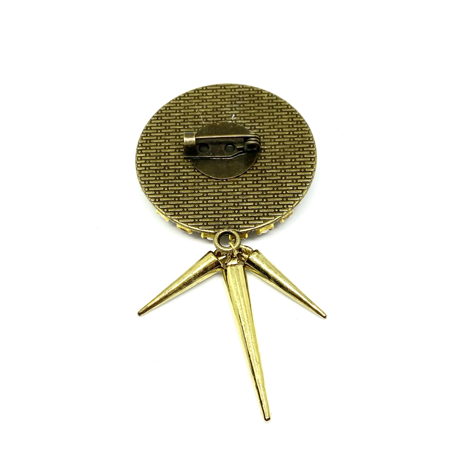 Miniatura: Pink Canard-Duchene Champagne Cap Pin/Brooch with Vintage Rhinestone Chain