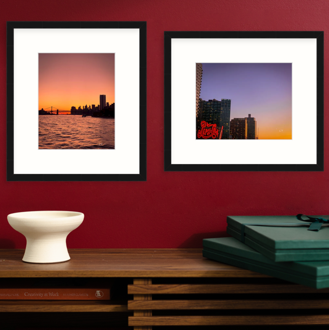 "East River Sunset" Diptych