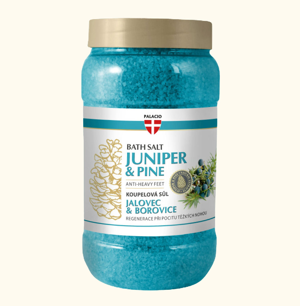 Jar of Bath Salt Juniper & Pine with Palacio Badesalz Wacholder & Kiefer, 1200 g.