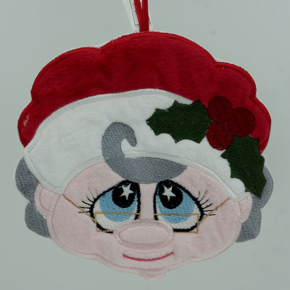 décoration de noël -tête de mère noël