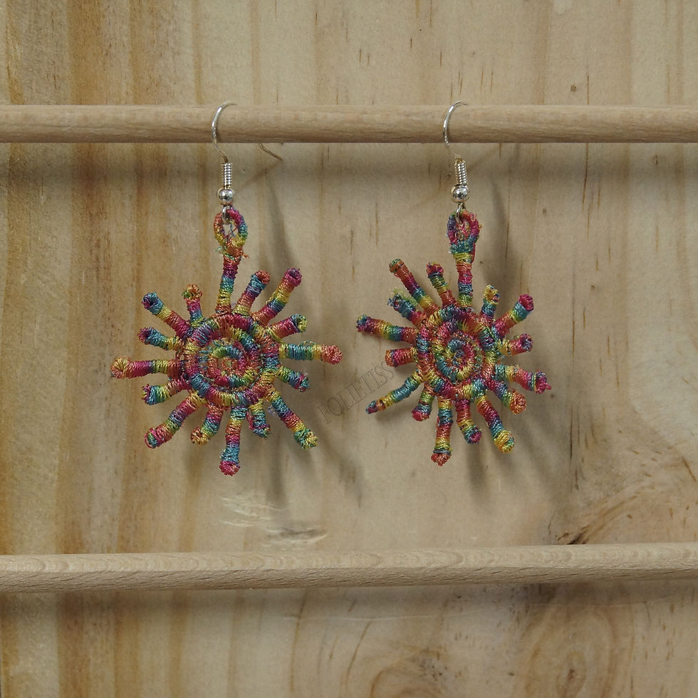 Miniature : boucles d'oreilles multicolores-éclaboussure