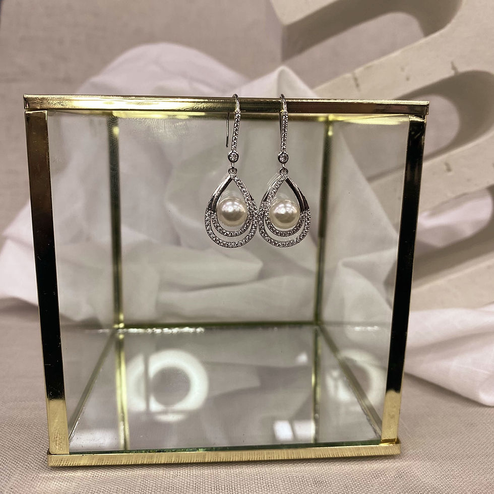 Pearl and Sparkle Bridal Earrings