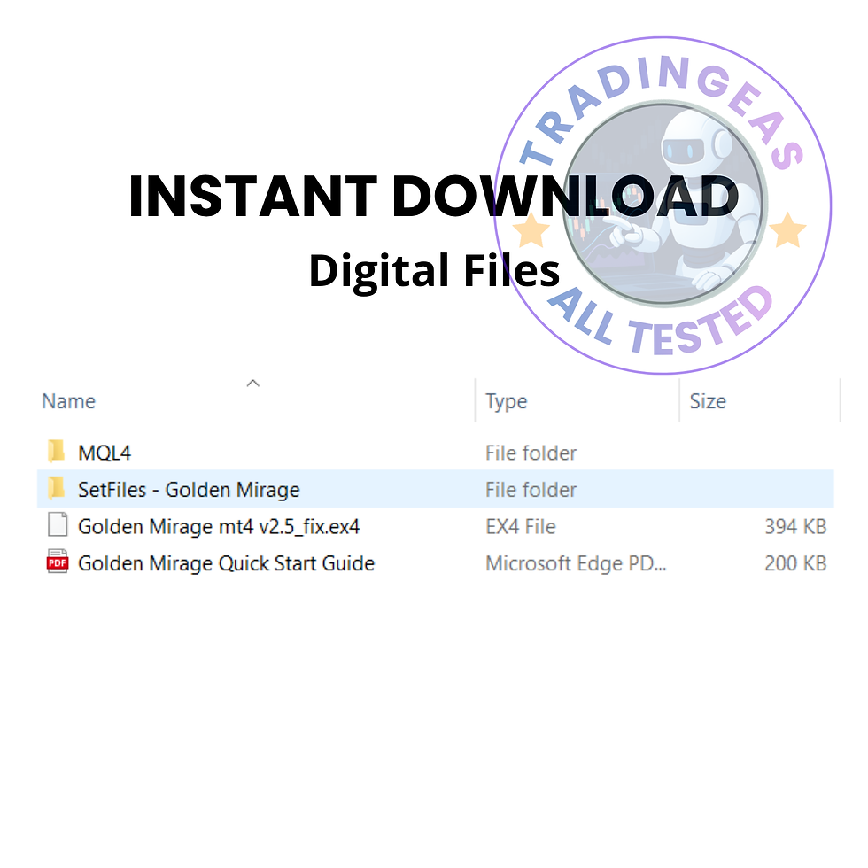 Thumbnail: Golden Mirage EA MT4 installation package including Expert Advisor files and setup presets