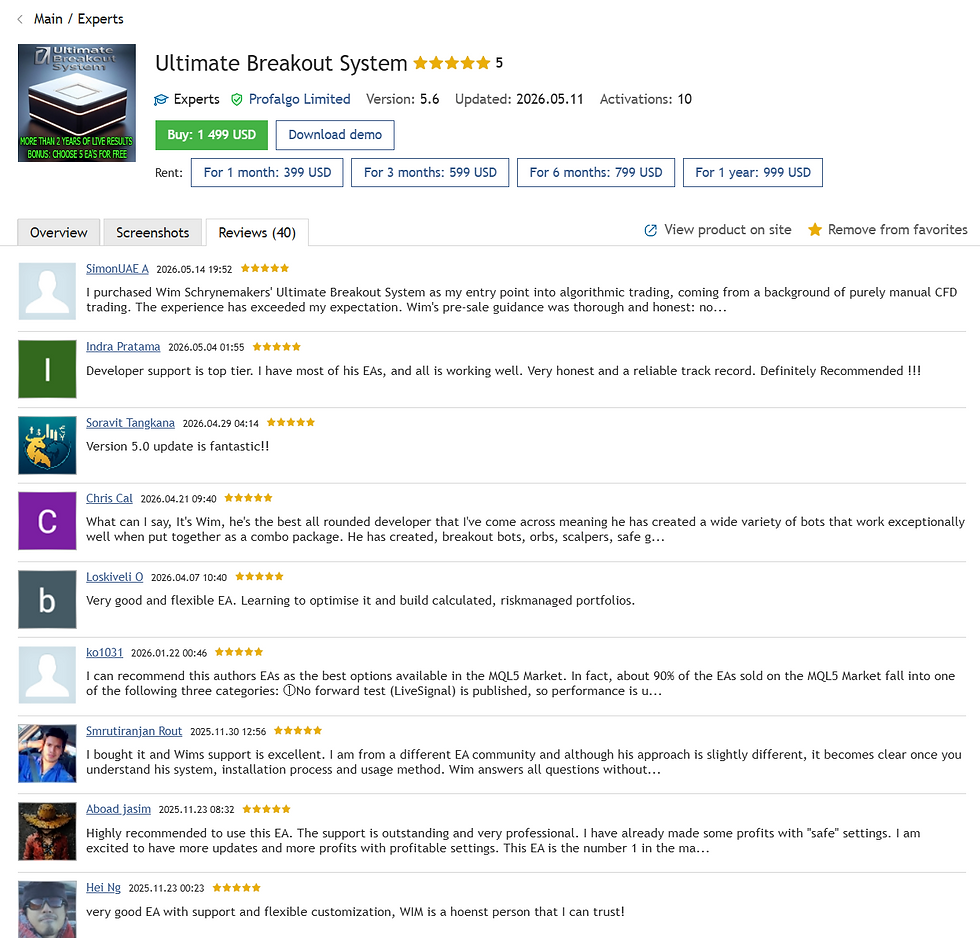 Thumbnail: Ultimate Breakout System MT5 review
