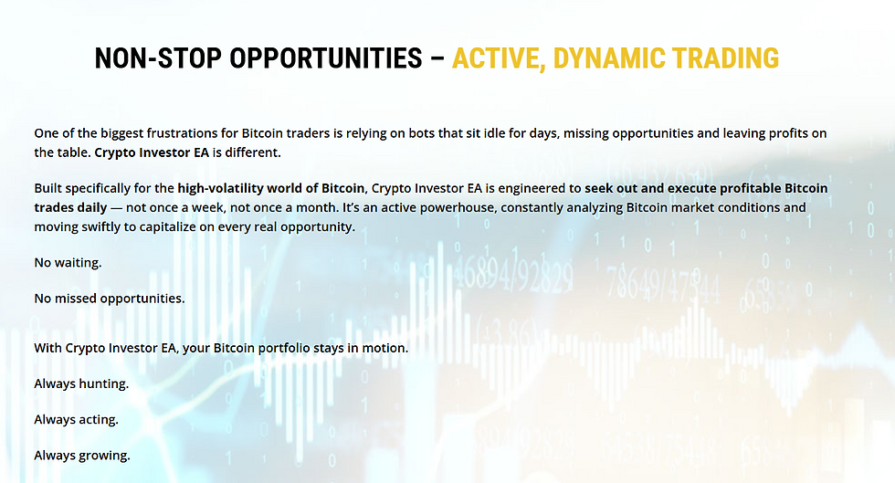 Thumbnail: Crypto Investor EA MT4 - Expert Advisor V1.1 for Crypto Currencies