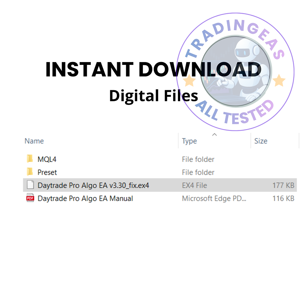 Thumbnail: Daytrade Pro Algo EA MT4 installation package including Expert Advisor files and setup presets