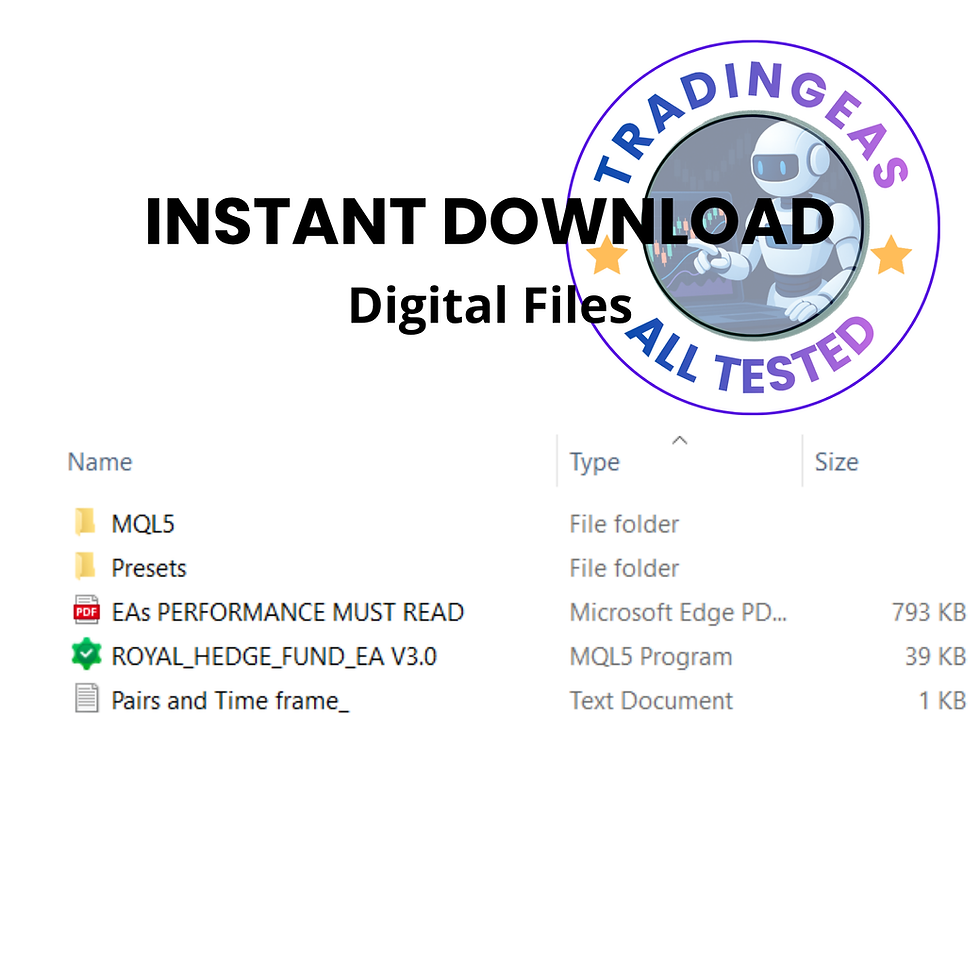 Thumbnail: Royal Hedge Fund MT5 installation package including Expert Advisor files and setup presets