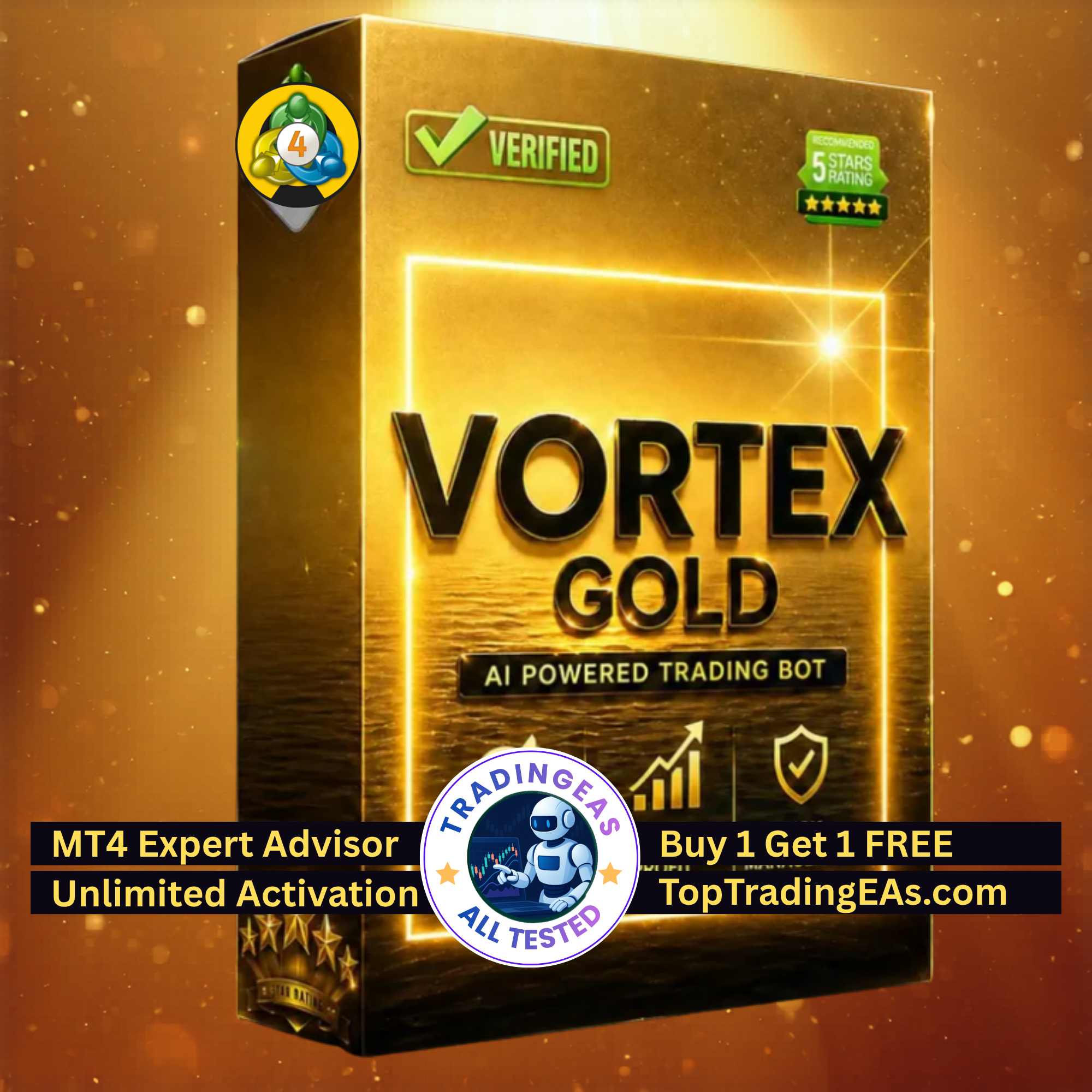 Vortex Gold EA MT4 - Trading Robot V2.3 For Gold XAUUSD - Time frame H1