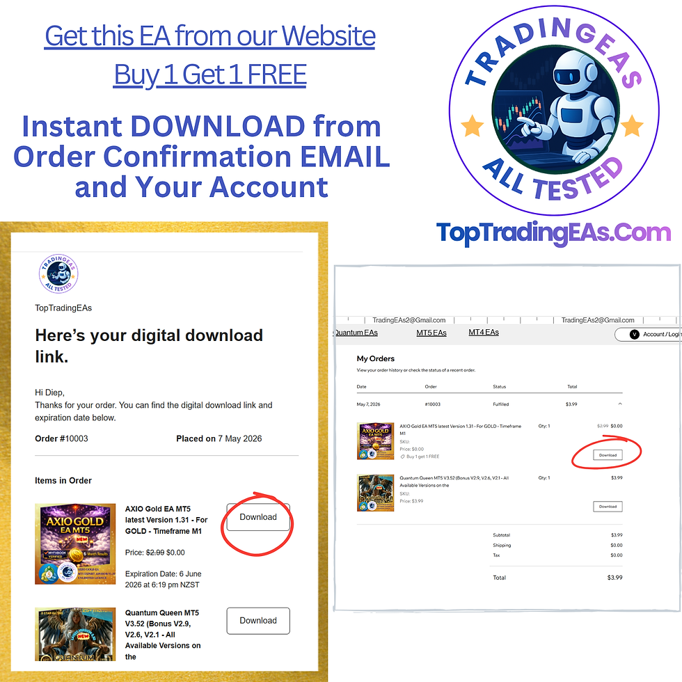 Thumbnail: instant download link in email and account log in