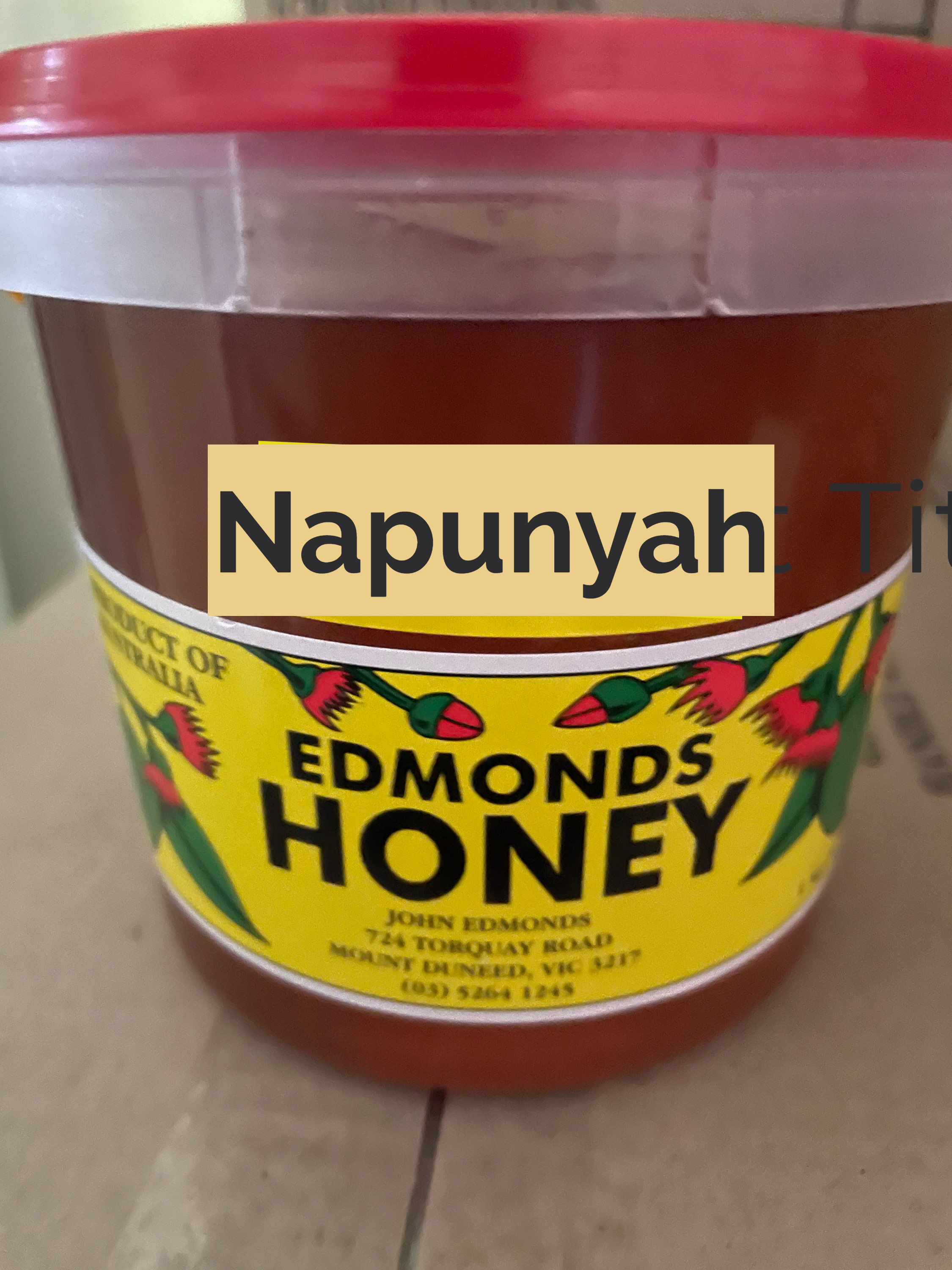 Napunyah1kg Honey Tub