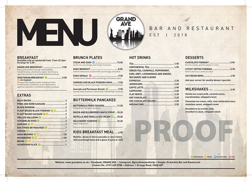 Menu Grand Ave West Kirby