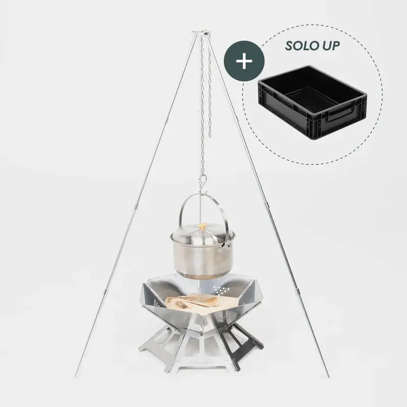 BOXIO FIRE BUNDLE Feuerschale mit Grill in Eurobox