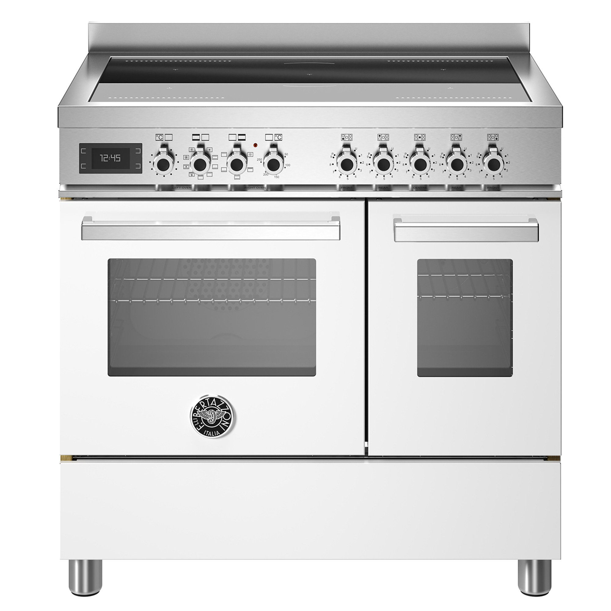 Bertazzoni PRO95I2EBIT Professional induktionsspis med dubbelugn, 90 cm, vit