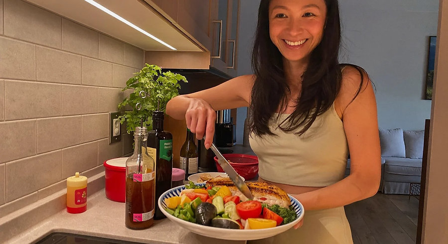 meal prep with food scale and high protein foods to break a weight loss plateau