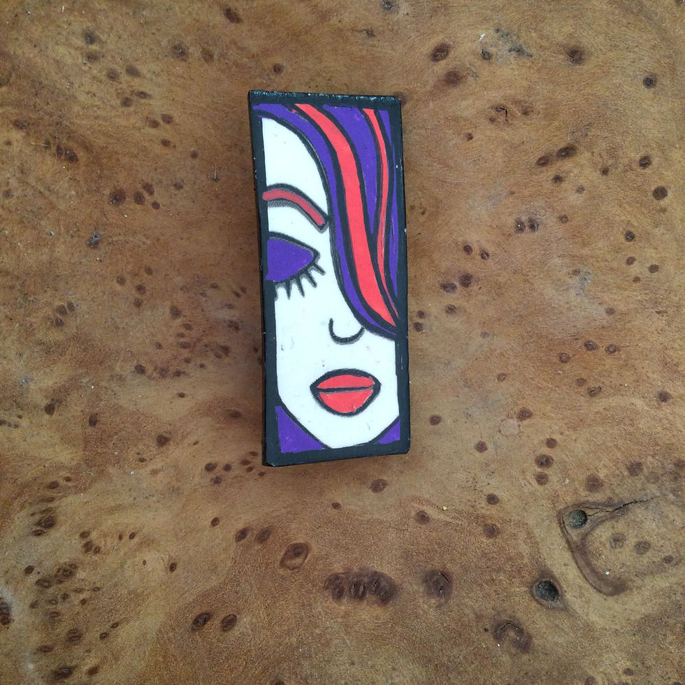 Thumbnail: Hand painted polymer clay brooch