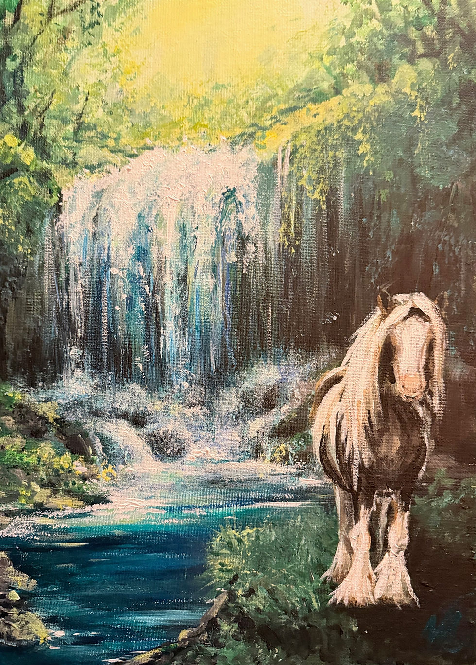 Jack at the Waterfall -  Paint and Pudding at the Dun Cow, Bardwell