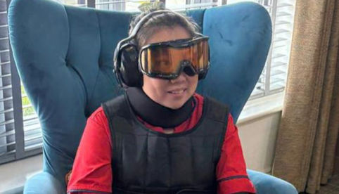 Care Co-Ordinator tries on the GERT Suit for the first time!