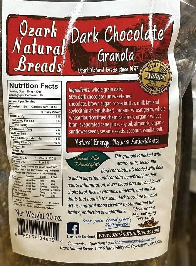 Thumbnail: Granola 20oz Bag Ozark Natural Breads