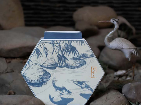 Bình hoa Cá Koi – 20 cm – Cá chép vượt rồng phong thủy