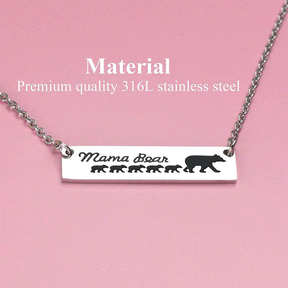 Thumbnail: Stainless Steel Mama Bear Necklace