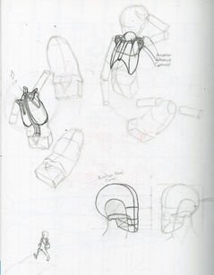 Sketches of different body poses, studying upper body anatomy/proportions.