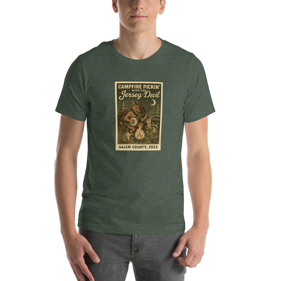 Thumbnail: Campfire Pickin' with the Jersey Devil - Men's/Unisex t-shirt