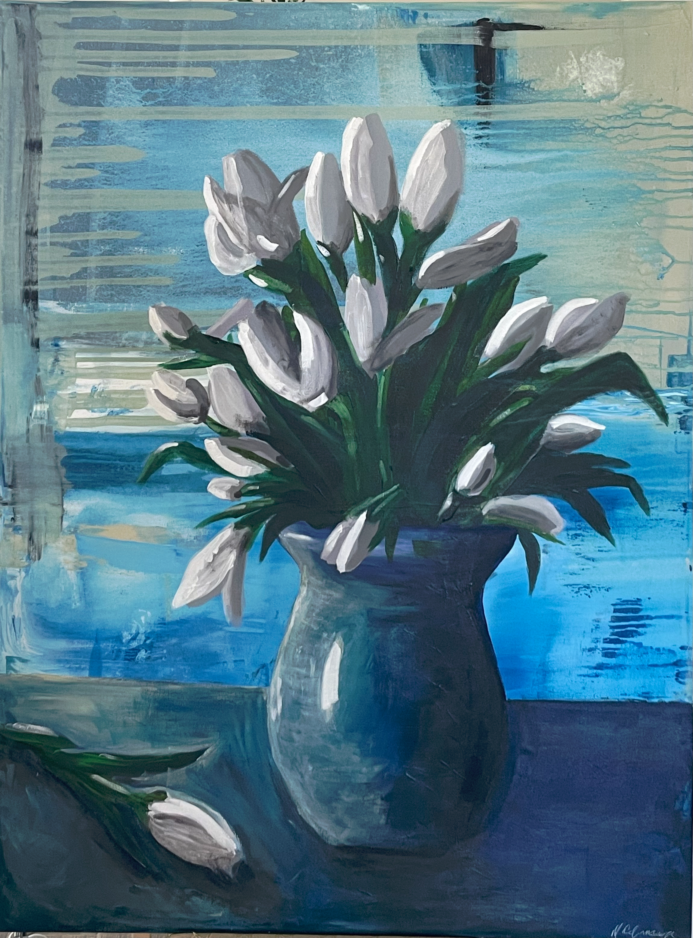 Still Life in Blue - original acrylic painting | Madonna Adamson Art