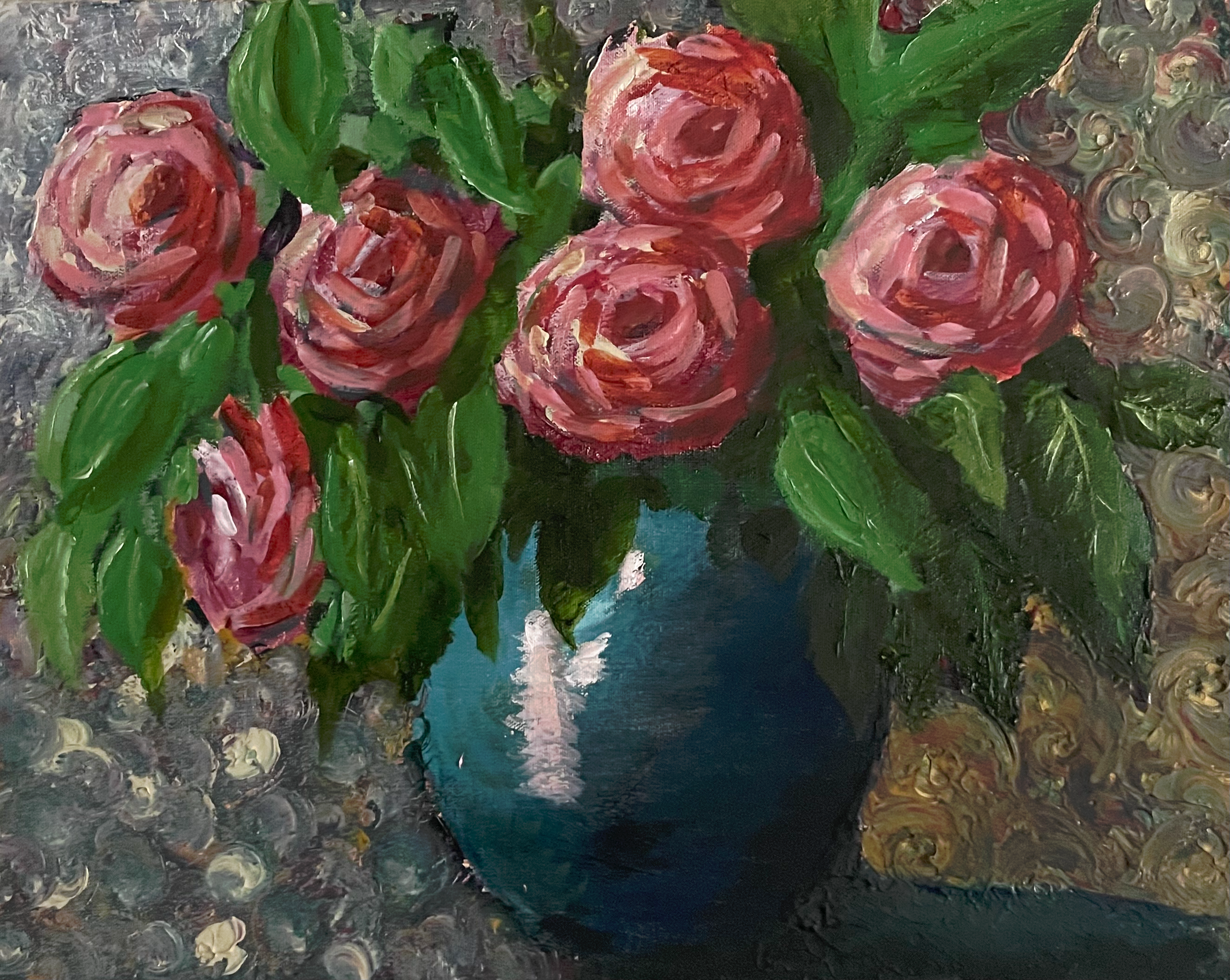 Learning to bloom again - acrylic and oil | Madonna Adamson Art