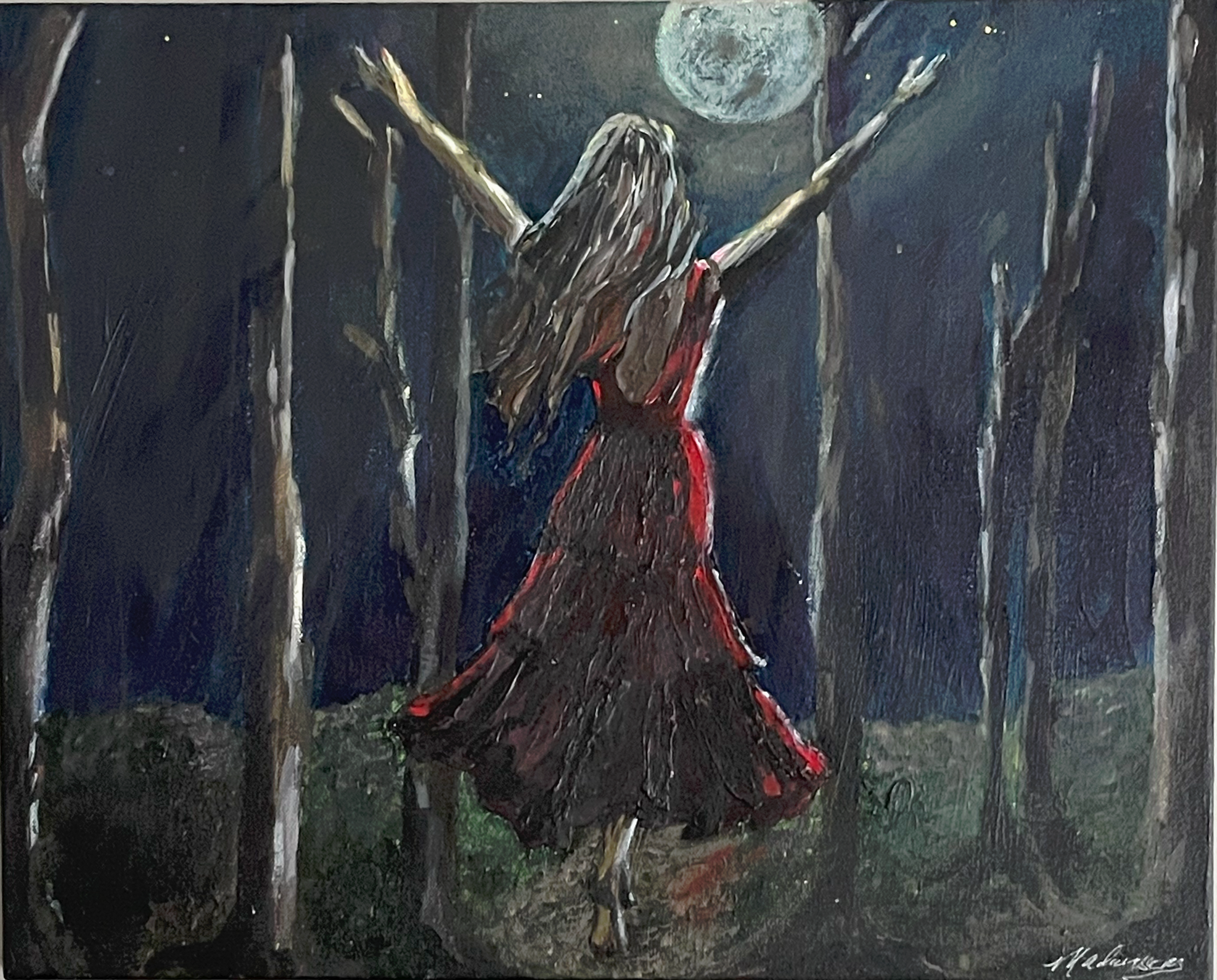 She Knows - original acrylic and oil | Madonna Adamson Art