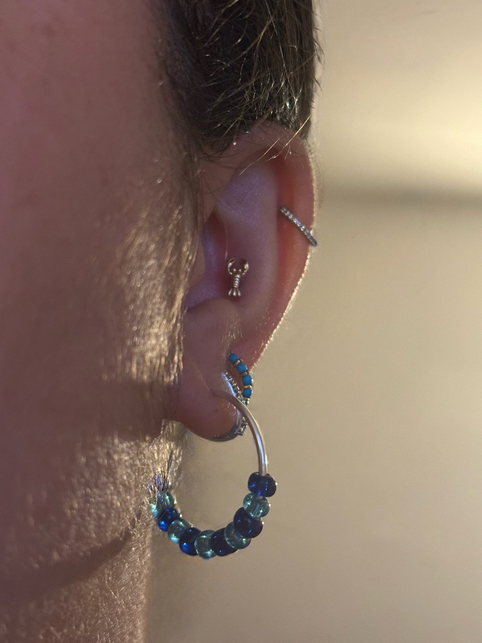 Beaded Hoop Earring