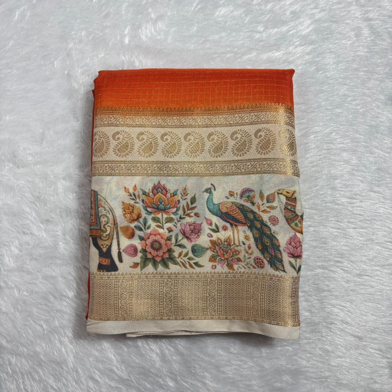 Mysore Silk Kalamkari Saree
