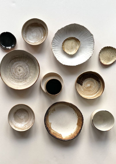 Wabi sabi handmade tableware in a natural palette
