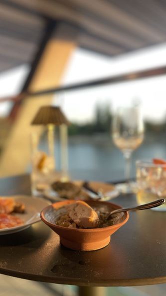 Bespoke ash-glazed lidded bowl for Brasserie Constance