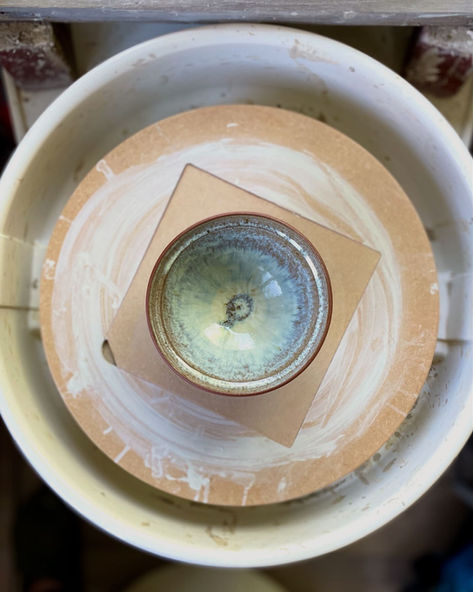 Bespoke ash-glazed lidded bowl for Brasserie Constance