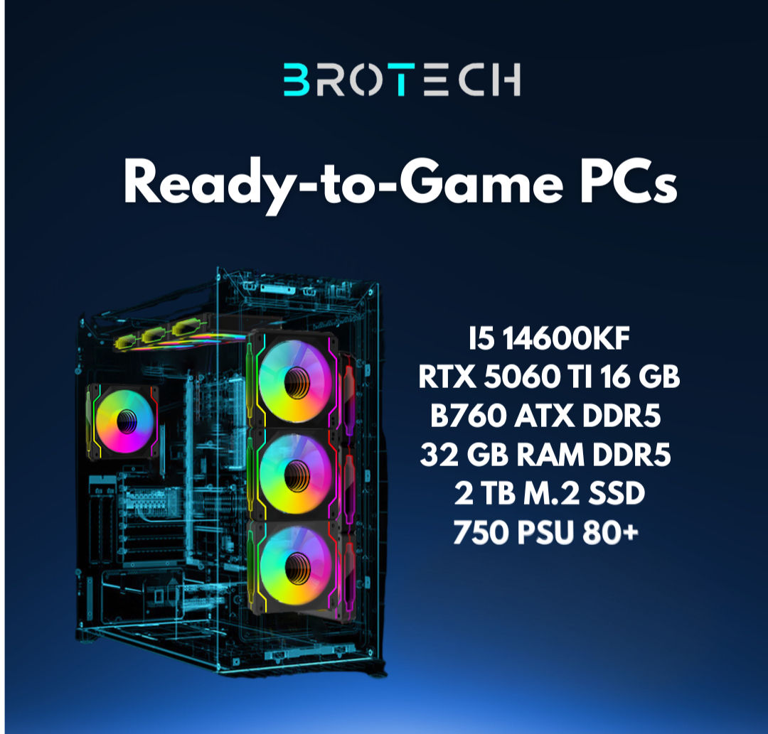 i5 14600KF - RTX 5060 TI Gaming PC - BLACK